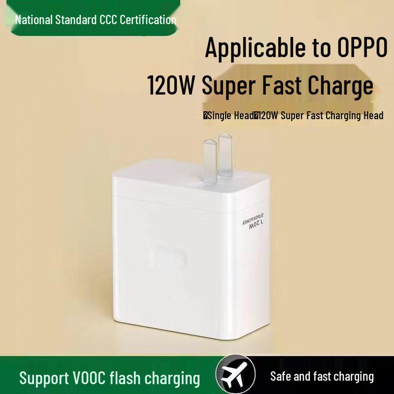 120W Super Flash Charger & Data Cable Set for Reno8/Reno6/R9 - Fast 6A Charging