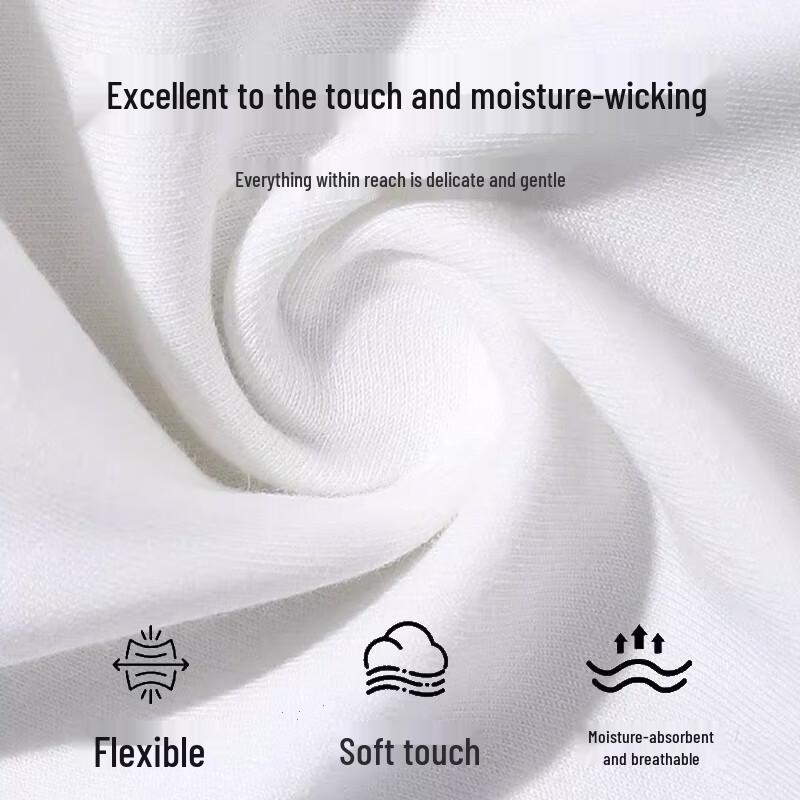 Langsha Men's White Pure Cotton Antibacterial Boxer Briefs