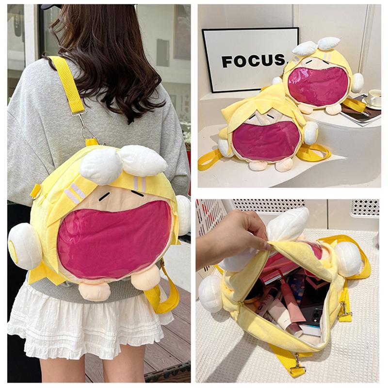 Cute Japanese Anime Cartoon Plush Transparent Display Ita Backpack For Young Women School Daily Outdoor Use Anime Fans