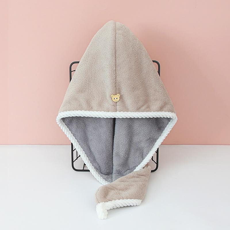 Super Soft Double-Layer Coral Fleece Hair Drying Cap & Headband