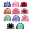 Autumn and Winter Chiffon Flower Wool Hat Children's Warm Hat Infant Head Hat Babyhat Children