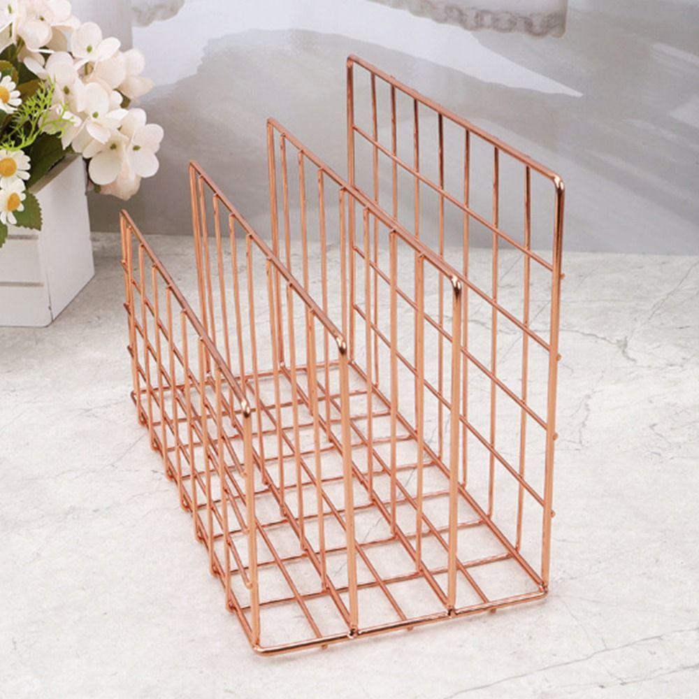 Durable Book Record Holder Metal Document Storage Shelf Letter Rack Magazine File Holder Rack  Home