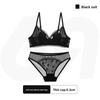 French Coquette Lace Thin Cup Wireless Bra, Girly Push Up Comfort Small Bust Women Bra