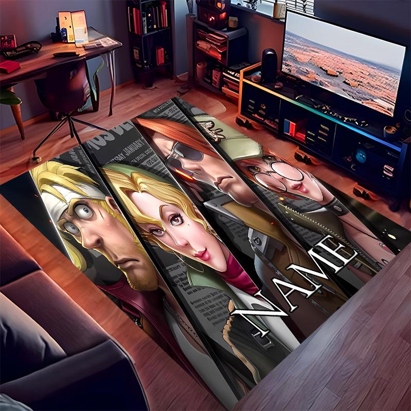 Custom Personalization Metal Slug Print Area Rug - Soft, Washable Non-Slip Indoor Mat,Living Room,Home&Office Decorative Rug