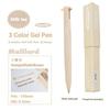 1pcs Triangular Multi-color Pen, Planwith Sign Series 3 Colors 0.5mm Point Gel Pen Multifunctional Liner Marker School
