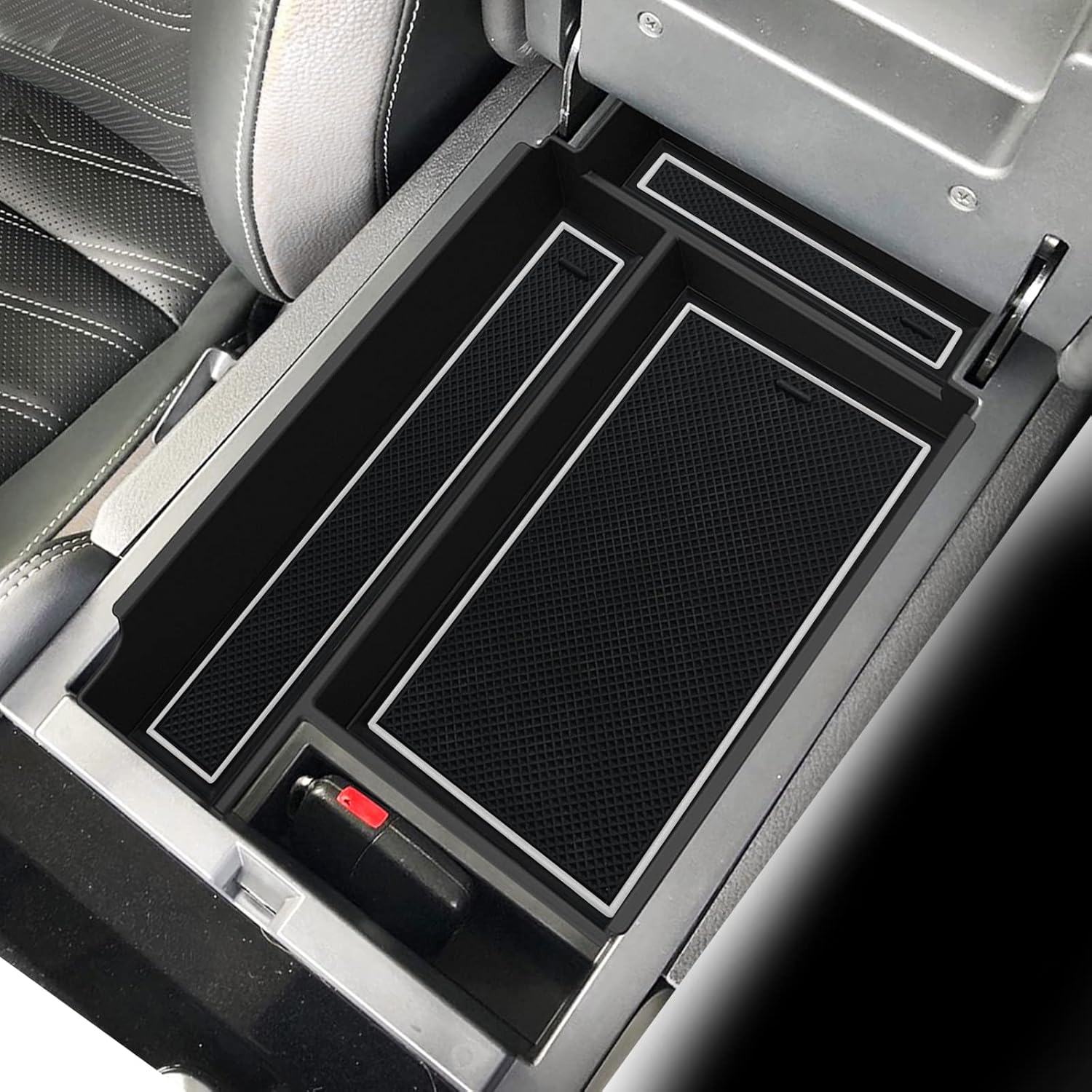 

SHAOHAO for 2025 2026 Nissan Pathfinder Center Console Organizer Tray 2022 2023 2024 2025 2026 Pathfinder S/SV/SL/Rock Creek/Platinum Armrest Storage Center Console - White