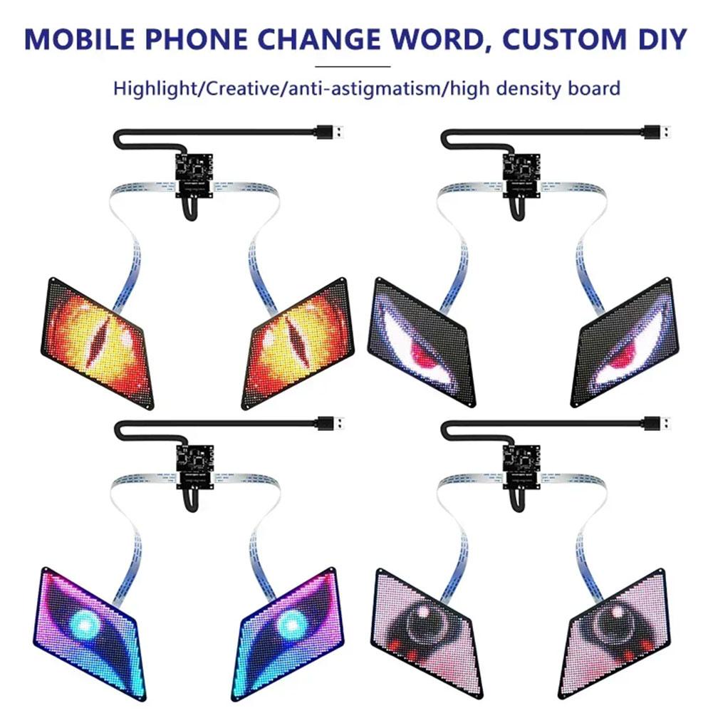 LED Eye Display Screen Panel RGB Color Eye Animated Display PCB Board for Bag Car LED Backpack Billboard O3Q5