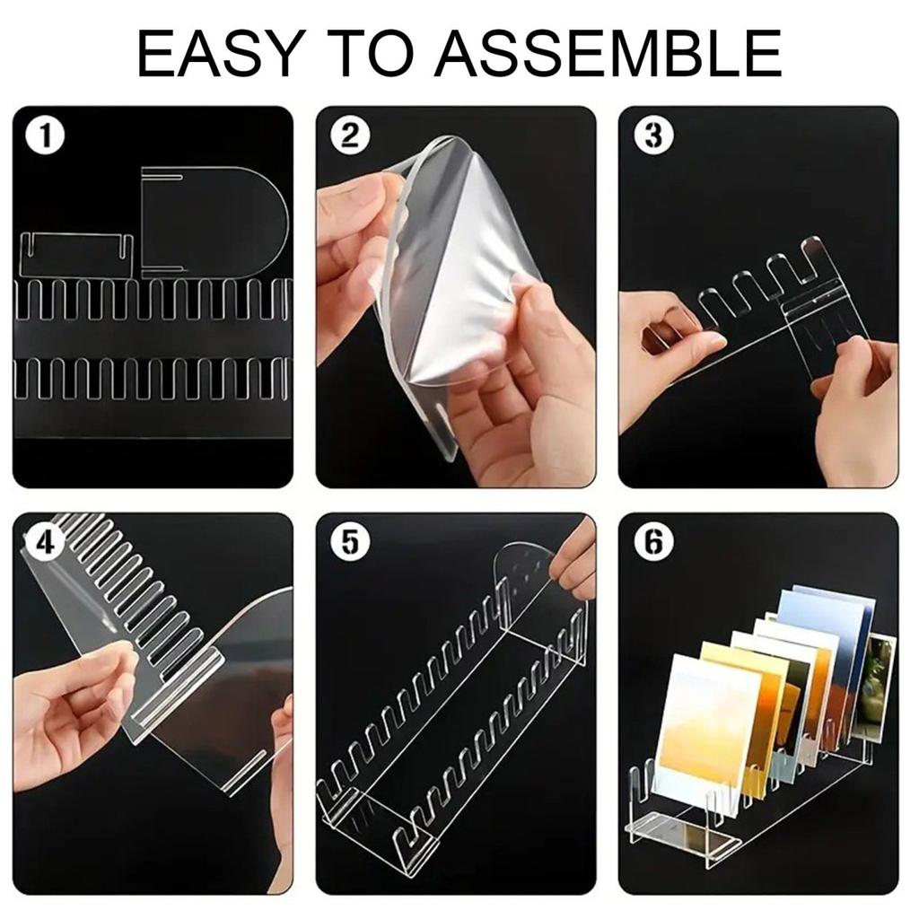 1/2/3 Stück 12-stufiger Präsentationsständer für Grußkarten, Acryl, Postkartenstand, Kunst-Präsentationsständer, Lesezeichen-Aufbewahrungshalter für Verkaufstheke, Schreibtisch, Tischplatte