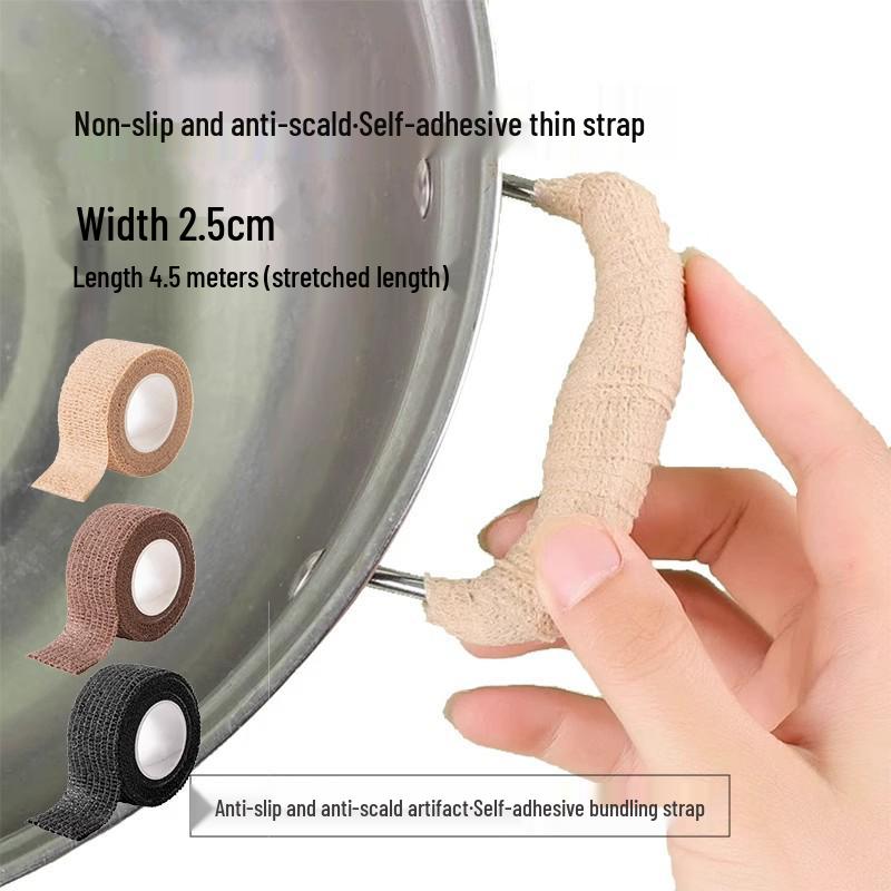 High-Temp Resistant Pot Handle Wrap - Anti-Scald Self-Adhesive Band for Kettle Handles