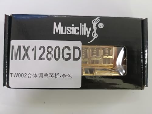 Musiclily Pro 10.5mm Pitch Pigtail Style Guitar Wraparound Bridge Tailpiece for Epiphone Les Paul and SG Electric Guitars, Gold