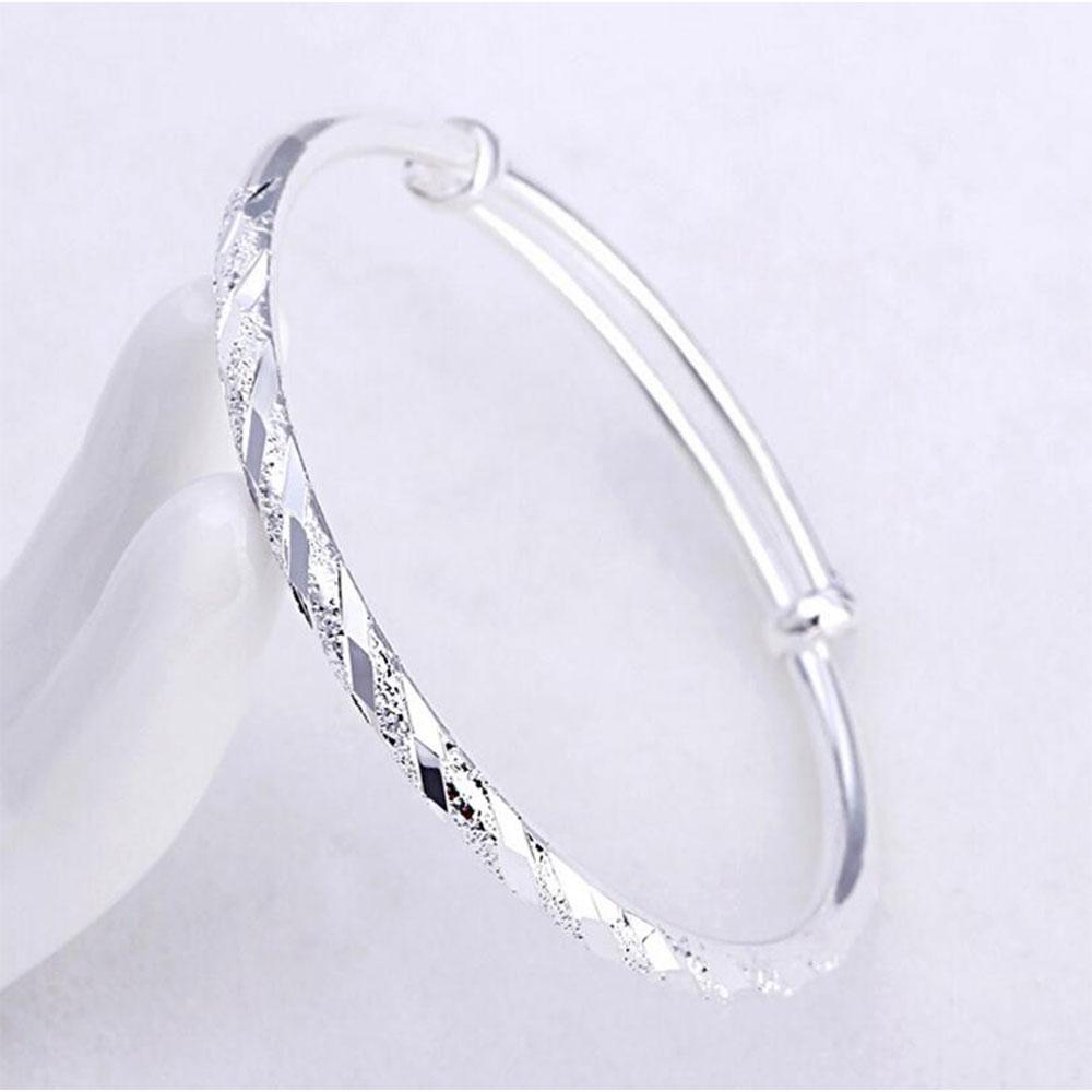 ANENJERY Bangles Scrub Meteor Shower Nastavitelné Bangles pulseras pro ženy Valentines Gift