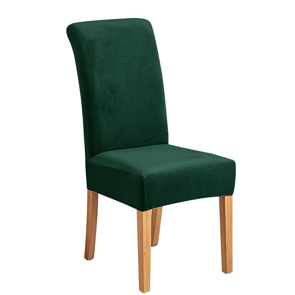 Elastic Velvet Soft Dining Chair Covers Washable Chair Slipcover Protector Thick Solid Color Chair Case Restaurant Kitchen 1PC