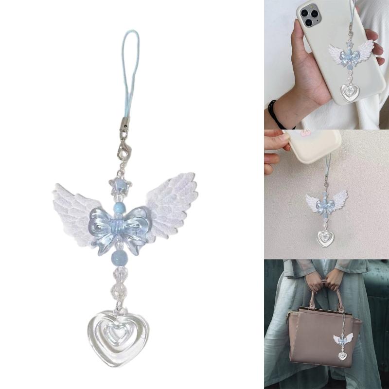 Cute Blue Angel Pendant Chain Accessory Customized Hangings Pendant Decoration for Mobile Phone Key Phone Lanyard Chain