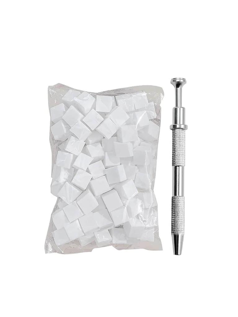 1/2 Set 1cm Mini Tofu Sponge For Nail Art Gradient & Blending, Grabber Brush Tools With Cheek Stamping Pad, Makeup Stamping Kit
