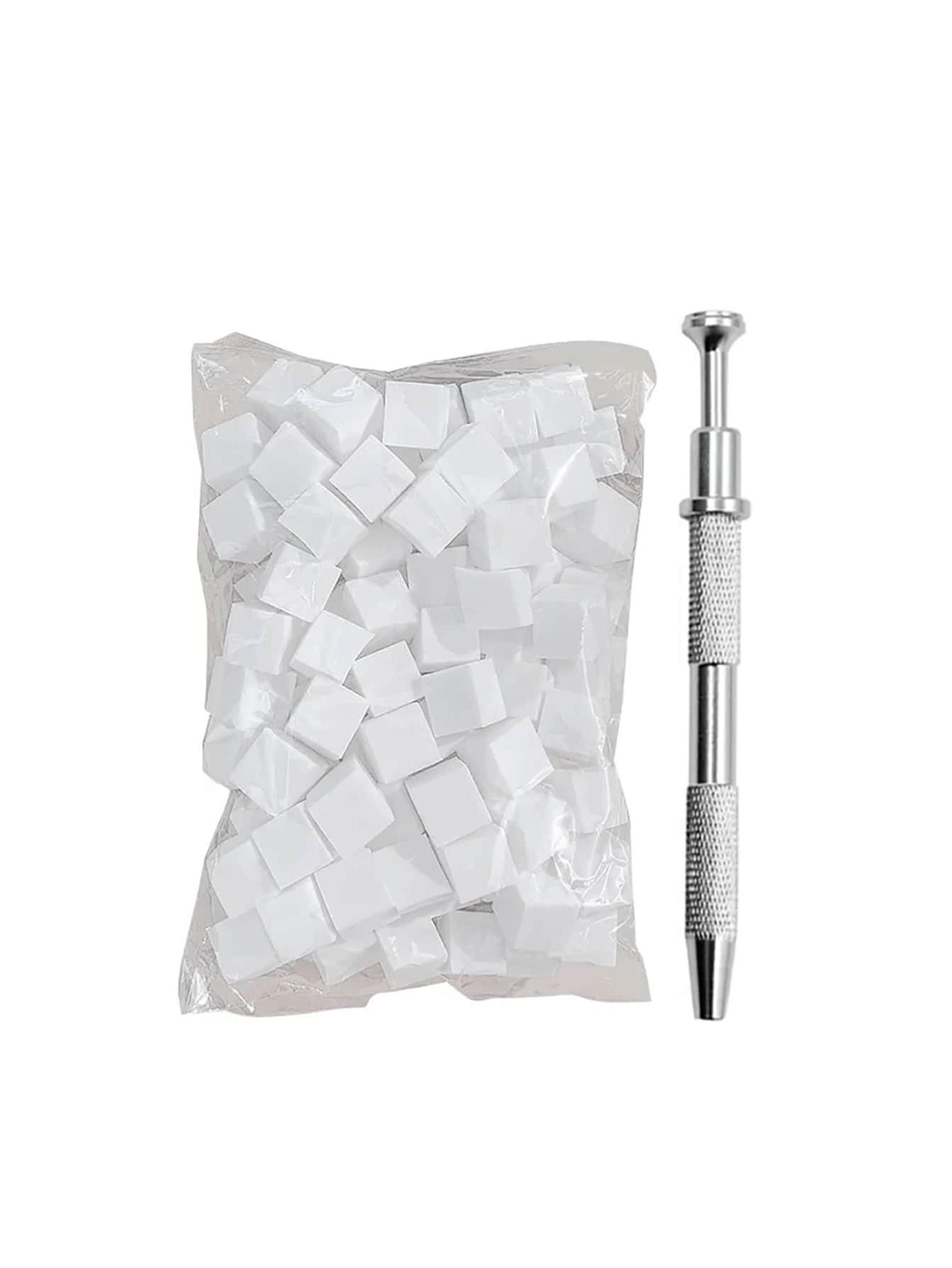 1/2 Set 1cm Mini Tofu Sponge For Nail Art Gradient & Blending, Grabber Brush Tools With Cheek Stamping Pad, Makeup Stamping Kit