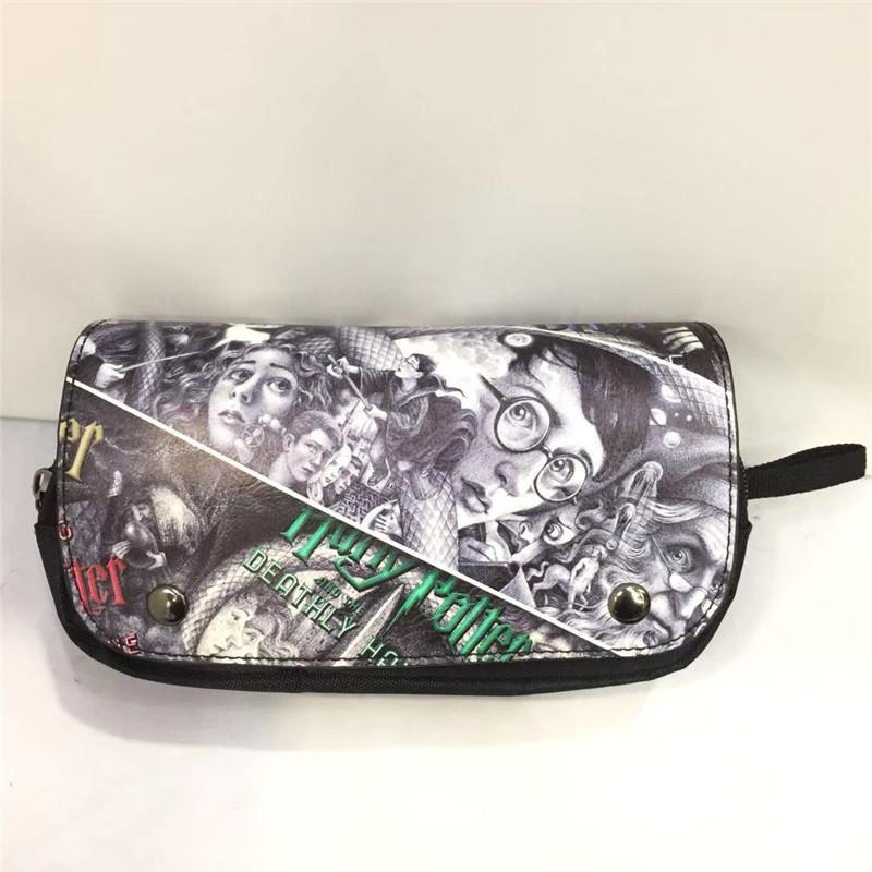 Harry Potter Zip Wallet Men Women Pu Leather Animal Pattern Card Compartments