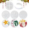3pcs Christmas Hollow Transparent Snowman Elk Christmas Tree Theme Sign Silicone Mold Winter Reusable Christmas Silicone Mold