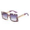 JYL TS Sunglasses UV Square Large Frame Chain/3242