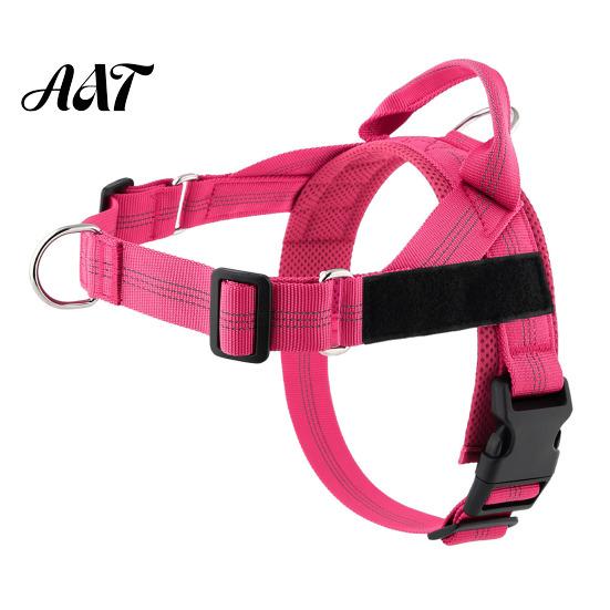 Reinforced Stitching Pet Body Harness No Pull Dog Harness, Adjustable Nylon Vest with Handle, Breathable Ergonomic Chest Protector for Walking