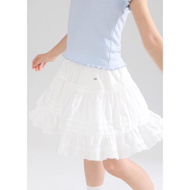 Mucmukn Sweet Cake Tencel Lyocell Cotton Tiered Skirt for Girls