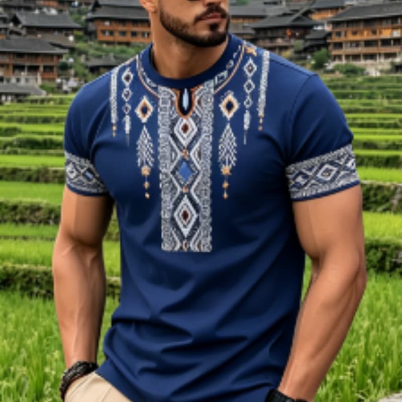 

Men s fashion 3D printed men s T-shirt round neck short sleeve, trendy street wear XL