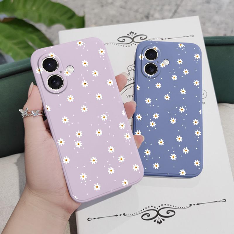 Floral Daisies Phone Case For iPhone 17 17 Air 16 16e 15 14 13 12 11 X XR XS Plus Pro Max Mini Silicone Cover