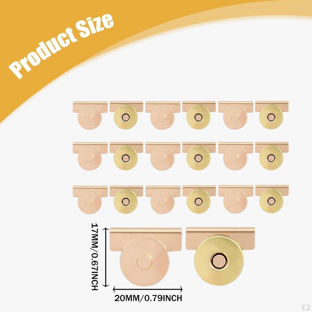 10 Pair Button Bag Hardware Crafts DIY Clip Clasp Buckle Removable for Purses and Tote Snap