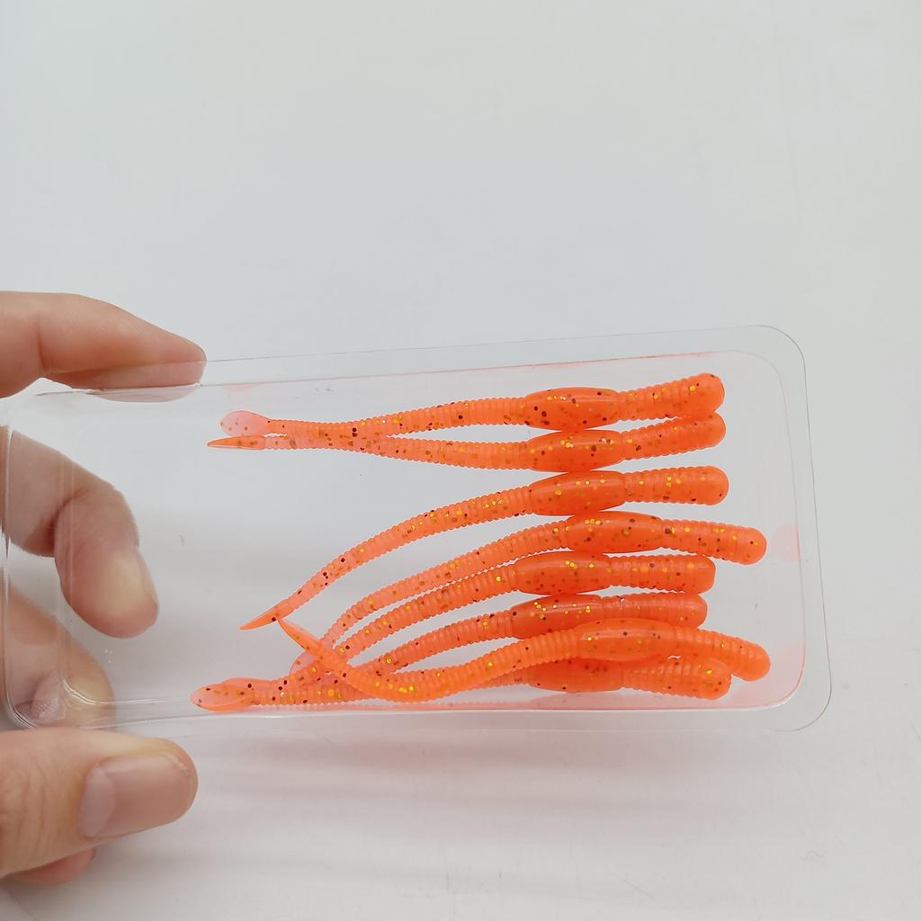 DUODUOYU 8PCS Simulation earthworm Fishing Lures 1.1g/70mm Noodle Worm PVC Artificial Lures Soft Bait Diving Fishing Tackle