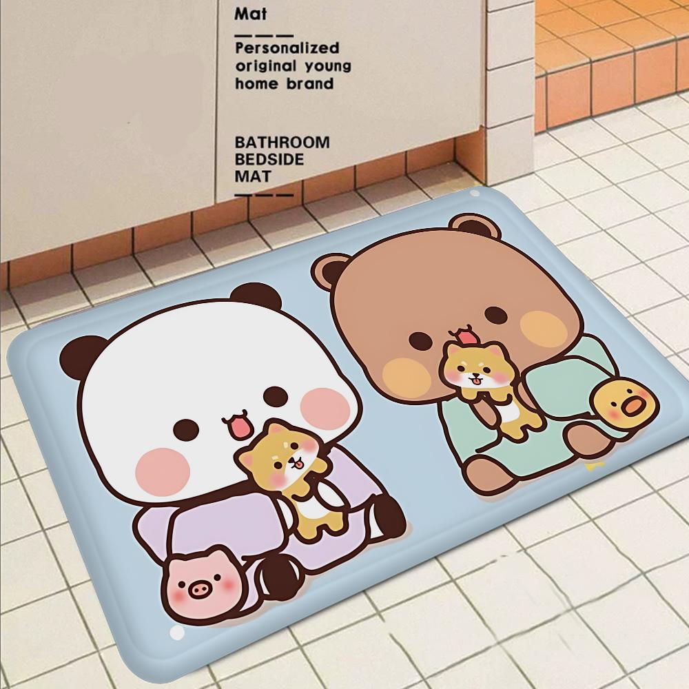 Bubu And Dudu Cute Cartoon Kitchen Mat Washable Non-Slip Living Room Sofa Chairs Area Mat Kitchen Toilet Rug