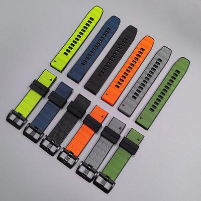 Nylon+Silicone 22/26mm Strap For Garmin Quatix 8 7X QuickFit Band Fenix8 Pro 7X 7 6/Forerunner 970 965 745/Descent Mk3i Bracelet