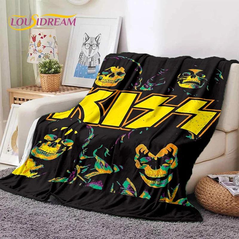 Kiss Rock Heavy Metal Band Gene Paul Soft Flannel Blanket for Bed Bedroom Sofa Picnic,Throw Blanket for Outdoor Leisure Nap Gift