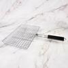 Square Grill Basket with Long Handle Electroplated Carbon Steel Folding Foldable