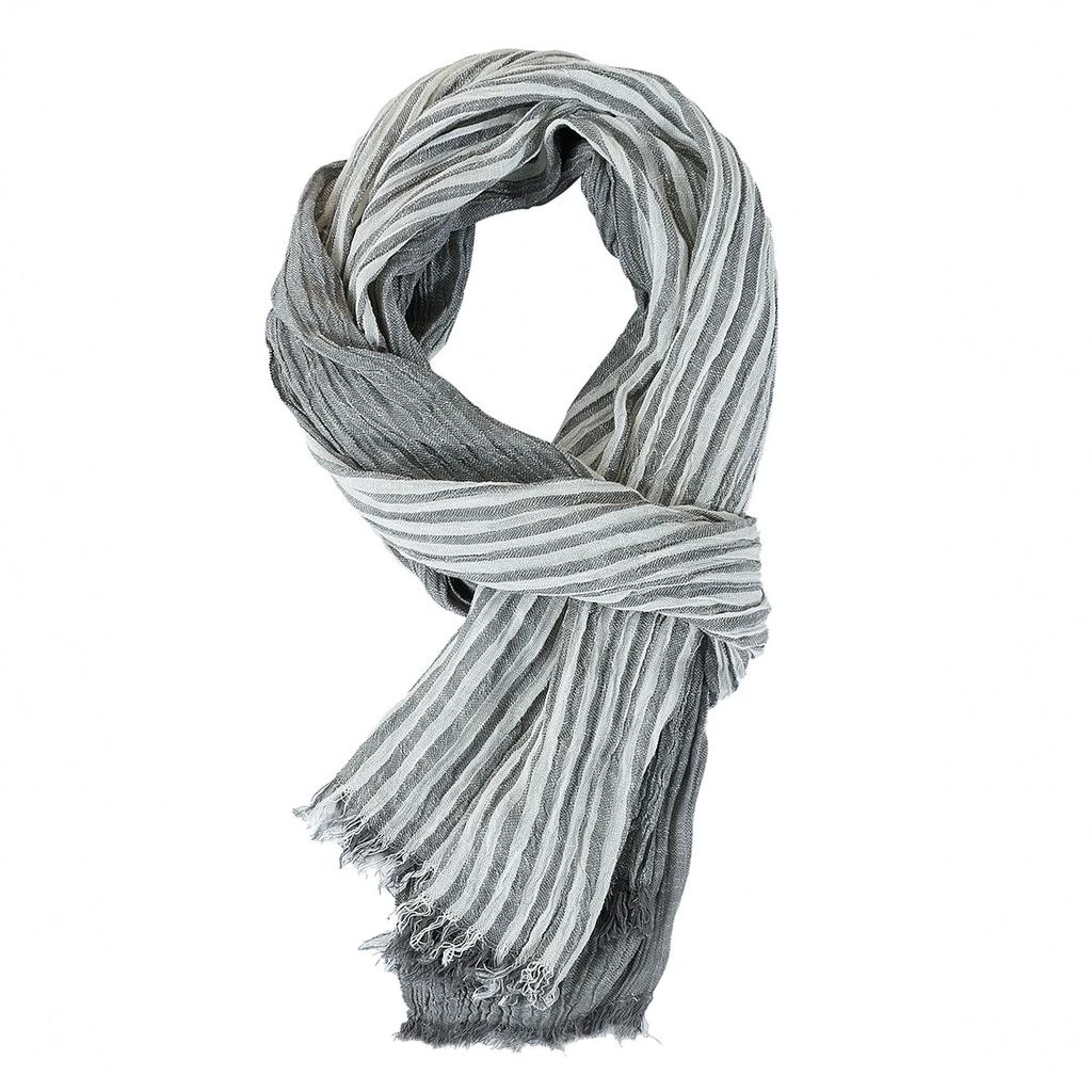 Men's Stripe Scarf British Navy Blue Color-blocking Thin Casual Men's Scarves Artistic Tassel Bufandas Shawls