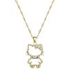 Lukong Cat Light Luxurious Temperament Gorgeous Full Diamond Necklace Women's Versatile Clavicle Chain Titanium Steel Chain