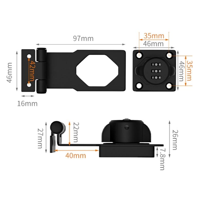 Cabinet Combination Locks Keyless-Drawer Lock Zinc-Alloy Lock for Cabinet Drawer Office File Storage Furniture Privacy