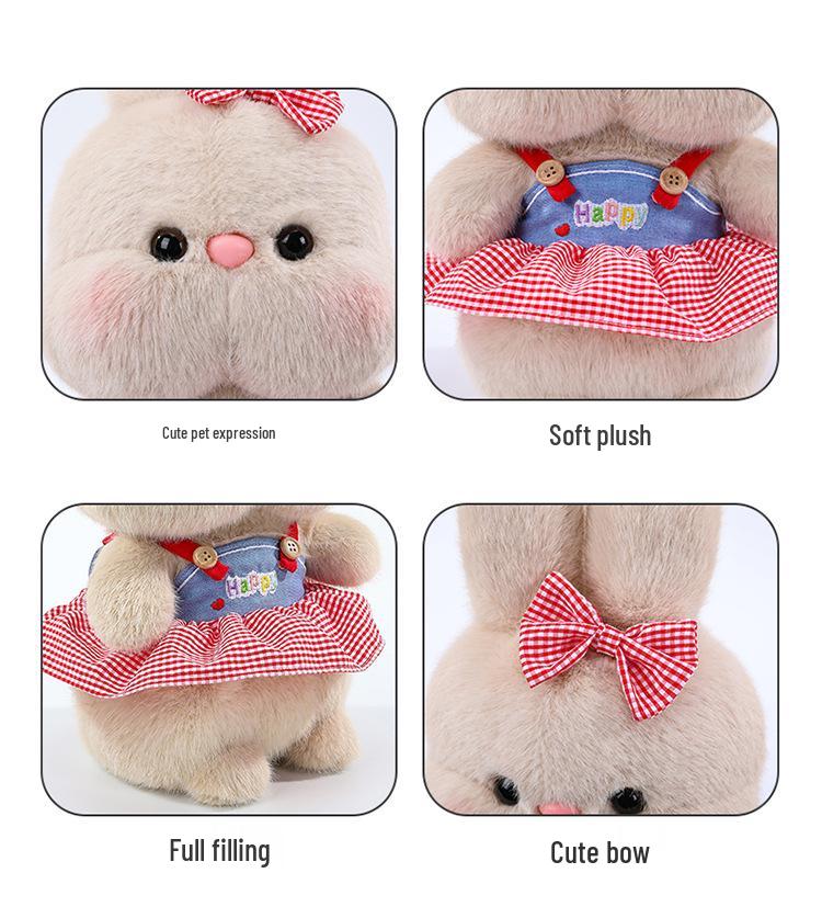 Adorable Rabbit Doll In Cute Skirt - Plush Toy with Comforting Cloth Outfit for Kids