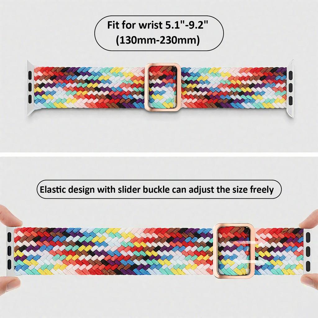 Braided Band for Apple Watch Ultra 3 2 49mm 11 10 42/46mm Nylon Elastic Belt Bracelet for 9 8 7 41mm/45mm 6 5 4 SE3 40/44mm