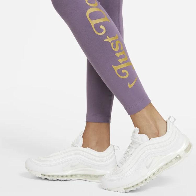 Nike Sportswear Lettered Leggings Training Fitness Pants Women leggings Purple CZ9282-574