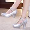 Est  Fashion Women Pumps With High Heels For Ladies Work Shoes Dancing Platform Pumps Women Genuine Leather Shoes Mary Janes