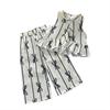 Girls Bow Print Suit Summer New Children's Korean Version Sleeveless Top Wide Leg Pants Two-piece Set Dropshipping
