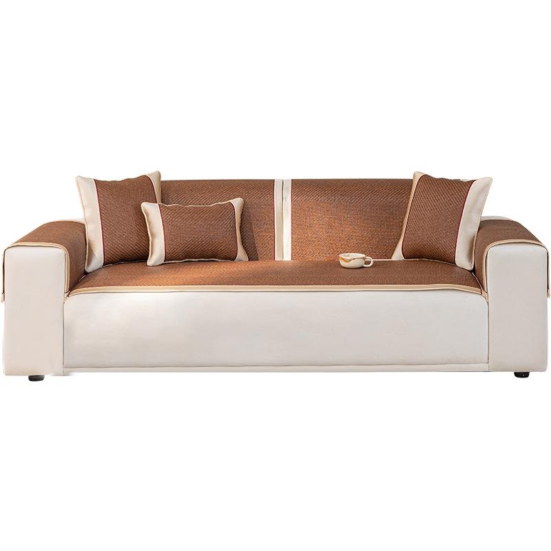 Natural Rattan Mat Sofa Mat  Summer New Non-Slip Seat Cushion Summer Ice Mat Solid Wood Sofa Cover