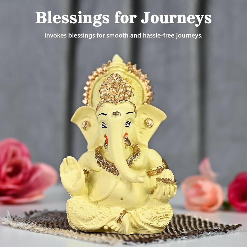Lord Ganesha Idol for Car Dashboard – Divine Ganesha Murti | Home & Office Decor | Symbol of Prosperity and Good Fortune