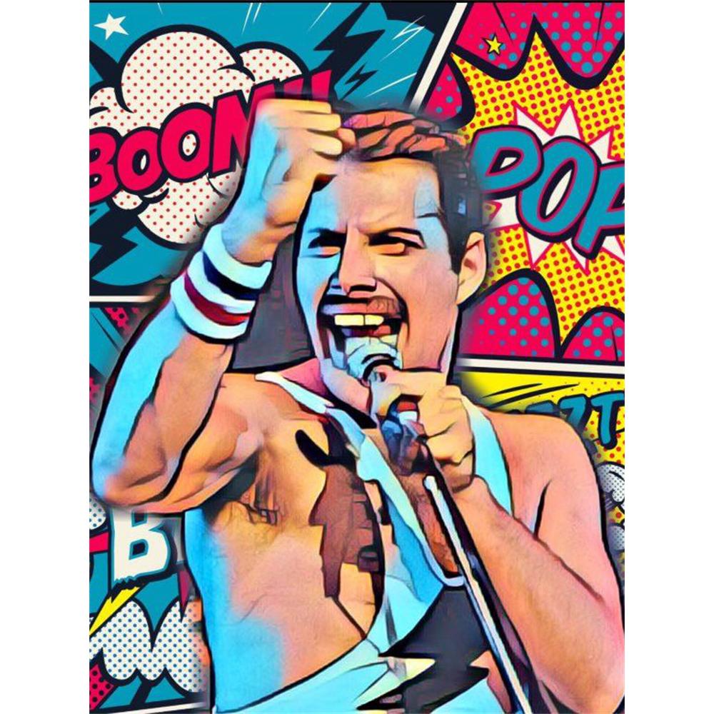 Freddie Mercury Klasické 5D DIY Diamantové Malování Umění Kapela Queen Zpěvák Portrét Výšivka Křížkový Steh Plné Kamínky Domácí Dekorace