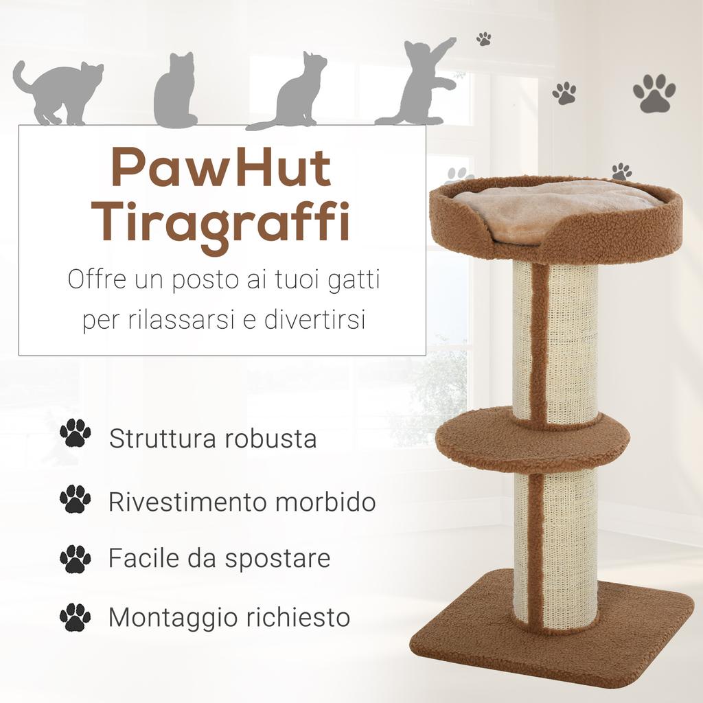 Cat Tree with Bed, Cushion, Plush Cover, and Sisal Rope Poles