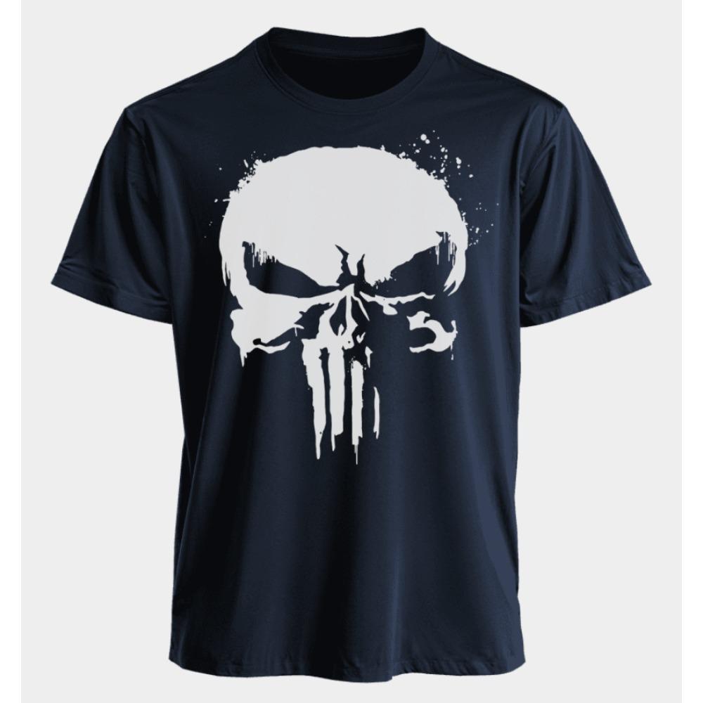 Men's and Women's T-shirts Punisher Summer American Spring and Autumn Basic Loose Sporty Punk Oversized Short-sleeved
