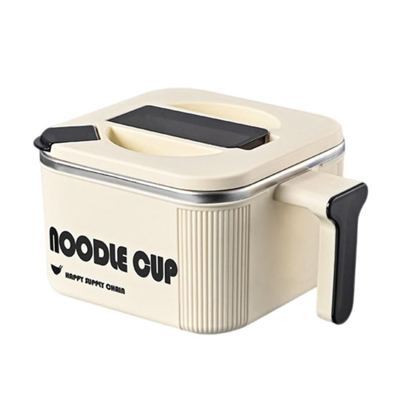 Square Noodles Container with Drain Holes Dishwasher Safe Stainless Ramen Bowl Kitchen Dining Accessory 1
