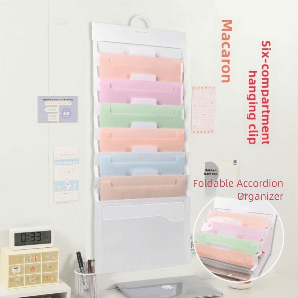 Large Capacity File Organizer 6 Pockets File Storage Bag Portable Hanging File Folders  Office
