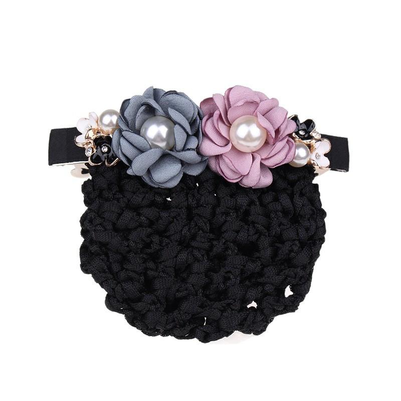 Nurse Head Flower Female Professional Hairnet Bank Disk Hair Net Pocket Flight Attendant Work Net Cover Headgear Hair Accessories