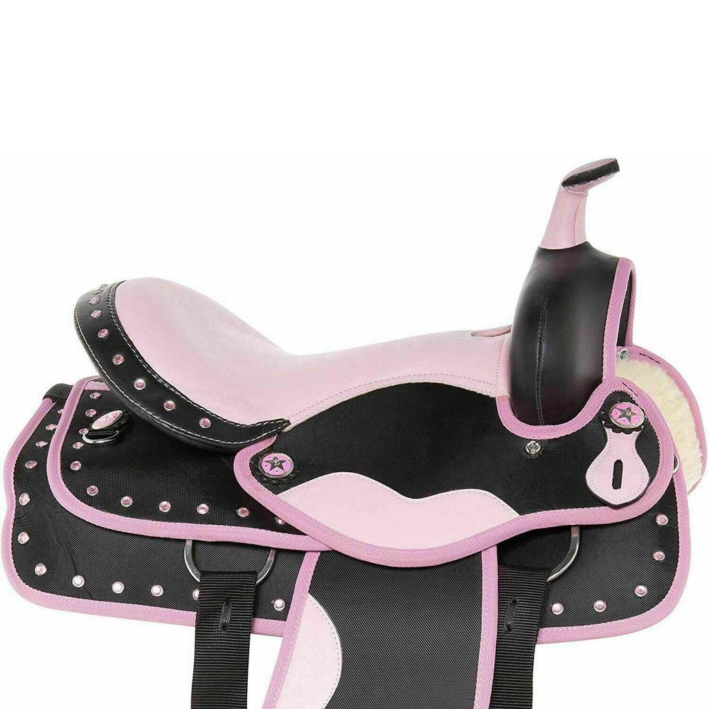 New Synthetic Western Barrel Racing Horse Saddle & Tack Set Available All Sizes and Colors 12, 13, 14, 15, 16, 17, 18 Inches