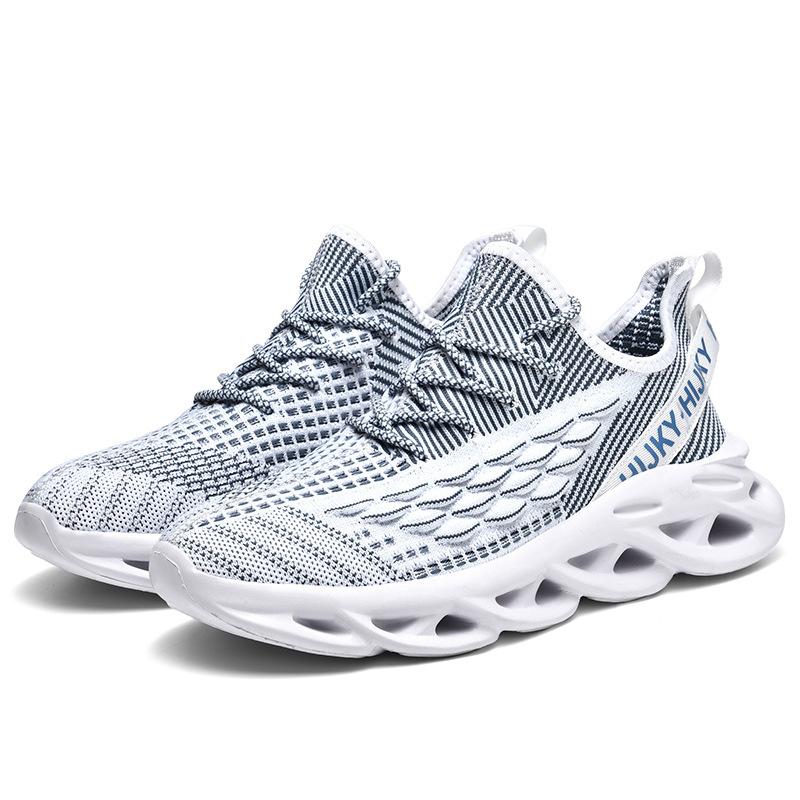 Foreign trade large size casual shoes sports shoes men's flying woven mesh low-top running shoes Terracotta Warriors and Horses high elastic hemp bot